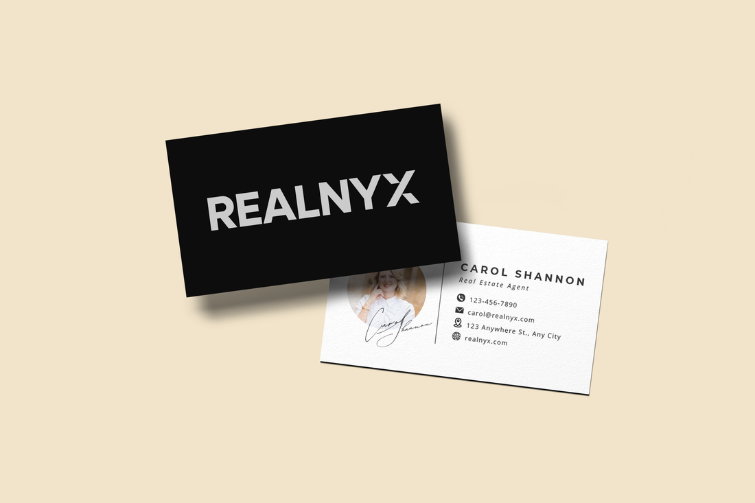 Identidad de marca Realnyx, tarjetas de visita