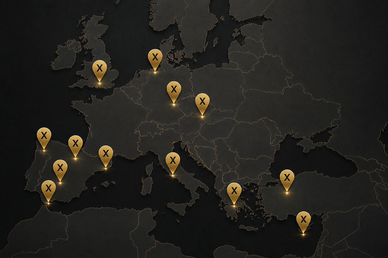 Red de oficinas Realnyx en Europa