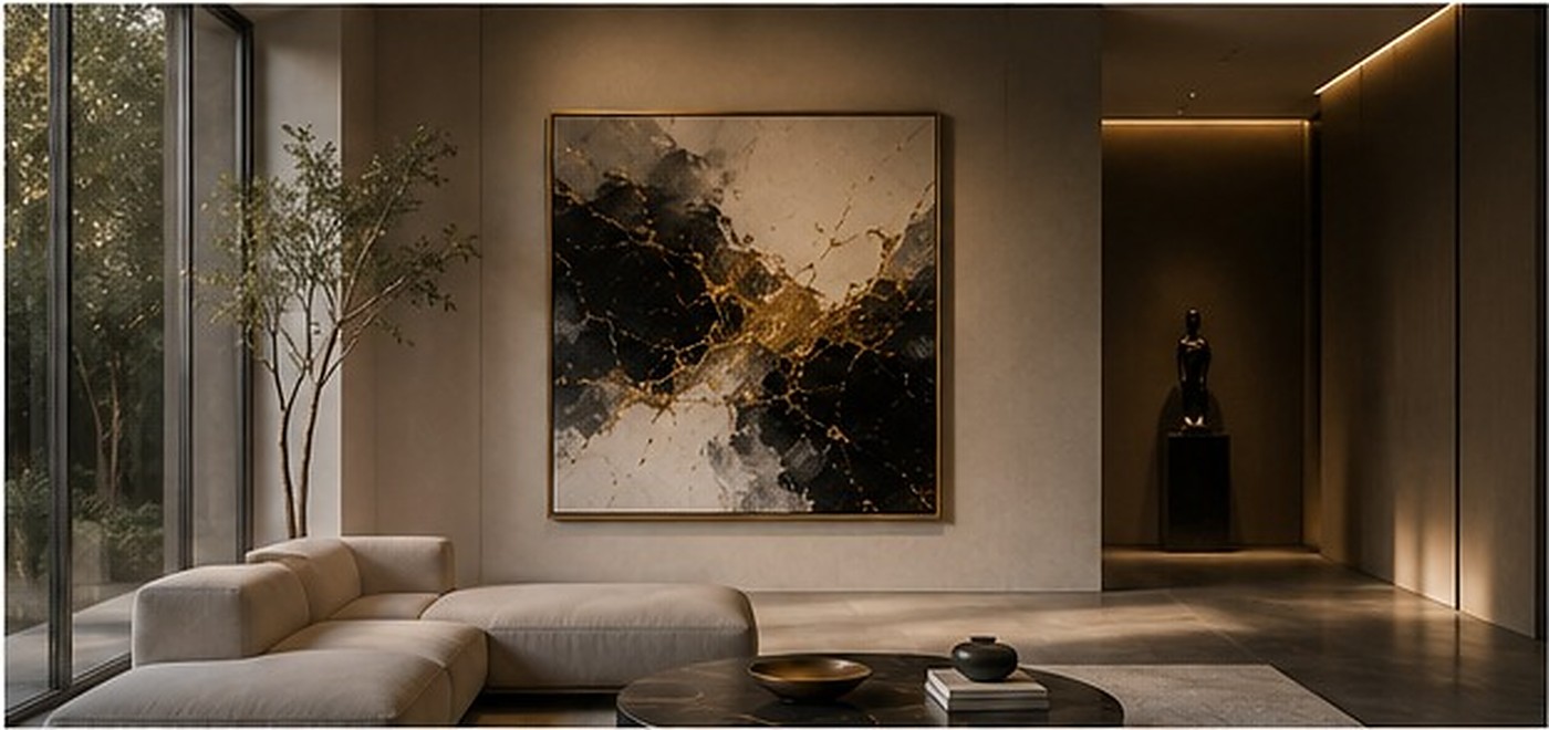 Obra de arte seleccionada en un espacio contempor&aacute;neo